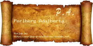 Perlberg Adalberta névjegykártya